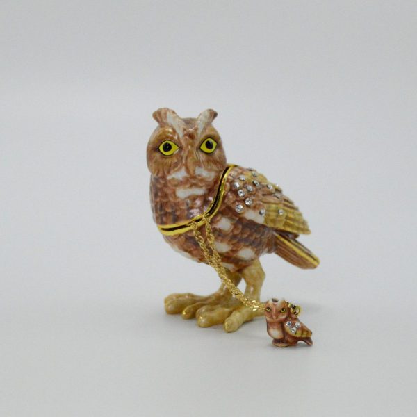 Screech Owl Jewelry Box With Necklace