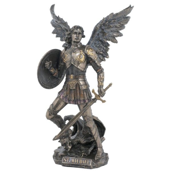 St. Michael Standing on a Demon with a Sword and Shield | Angel's ...