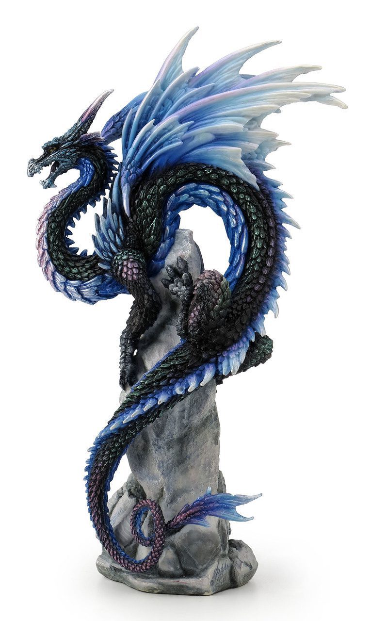 Sapphire Sentinal Dragon Sculpture
