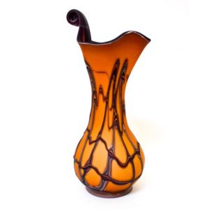 Mocha With Swirl Hand Blown Vase