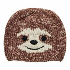 Keep your head warm with this sloth themed beanie. Knitted from acrylic yarn, this beanie is a long lasting accessory to your outfit.