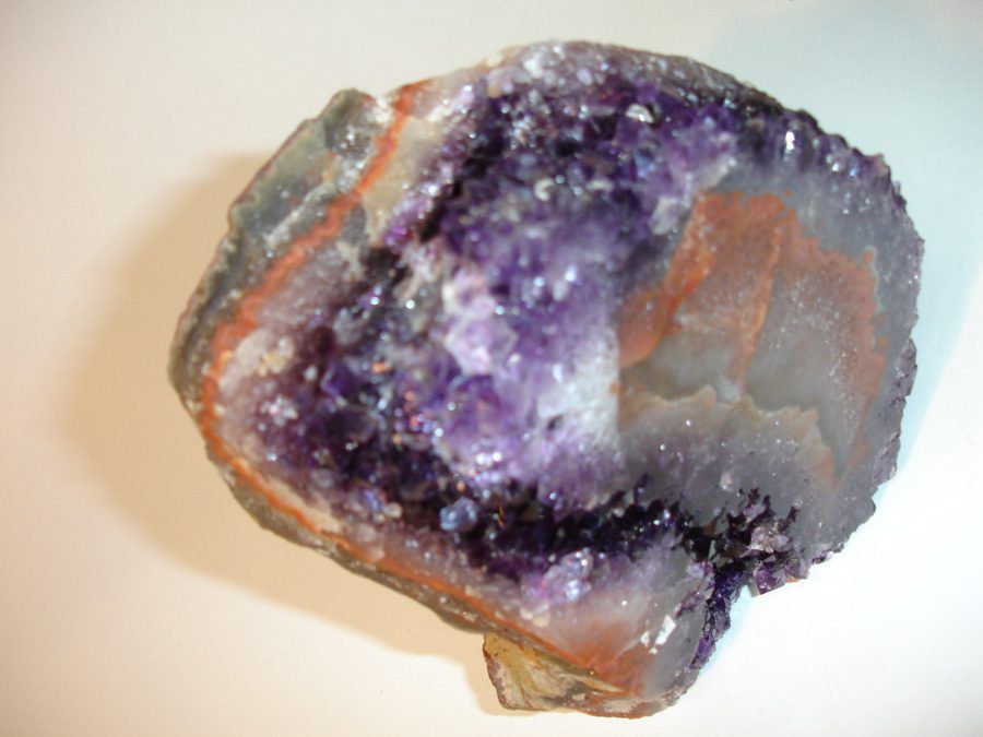 Real amethyst geode. Compare it to the soap rock.