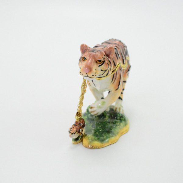 Gallant Tiger Jewelry Box with Necklace