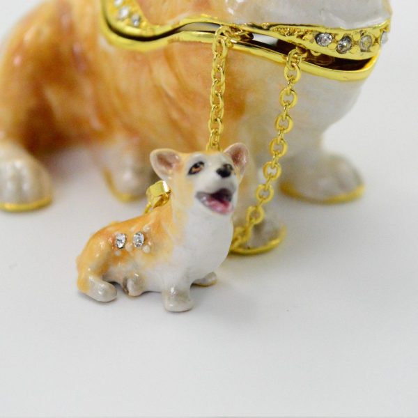 Royal Corgi Jewelry Box With Necklace