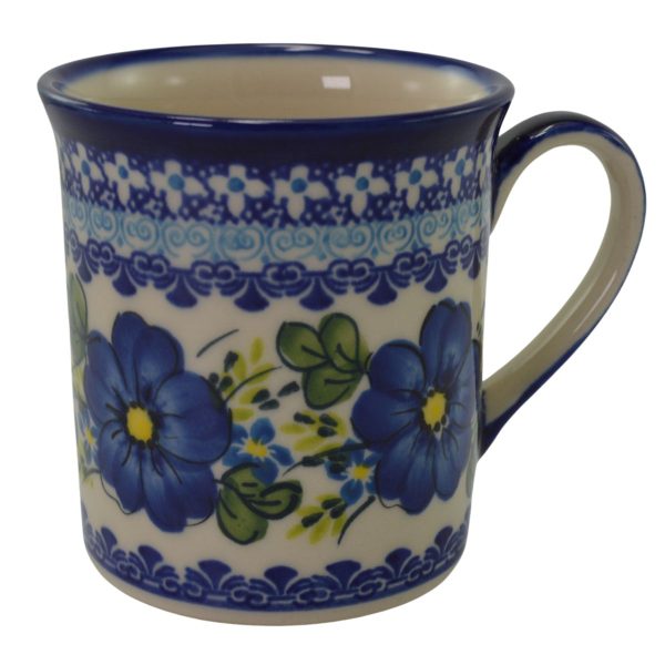 Blue flowers tall mug