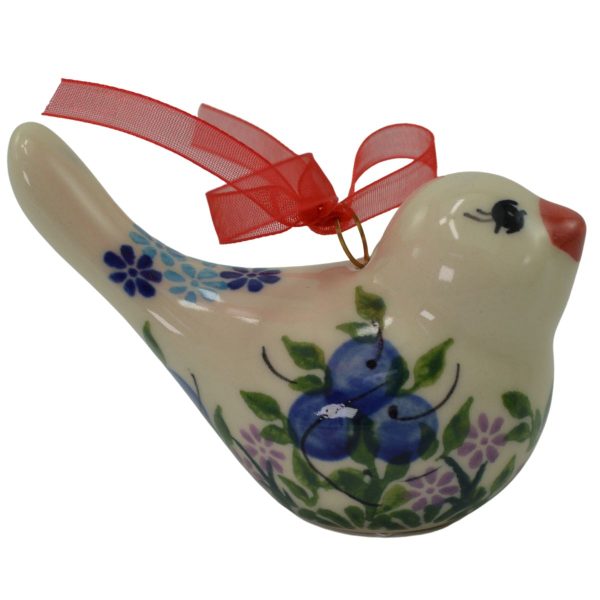 Polish Pottery Blueberry Bird