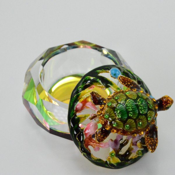 Sea Turtle Glass Enamel Box