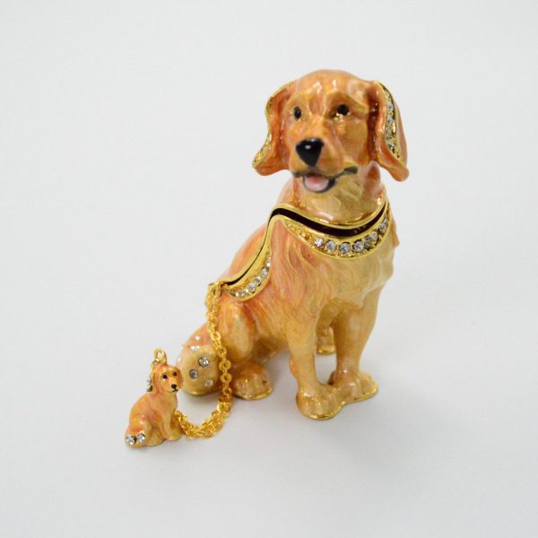 Great Golden Retriever Jewelry Box with Necklace