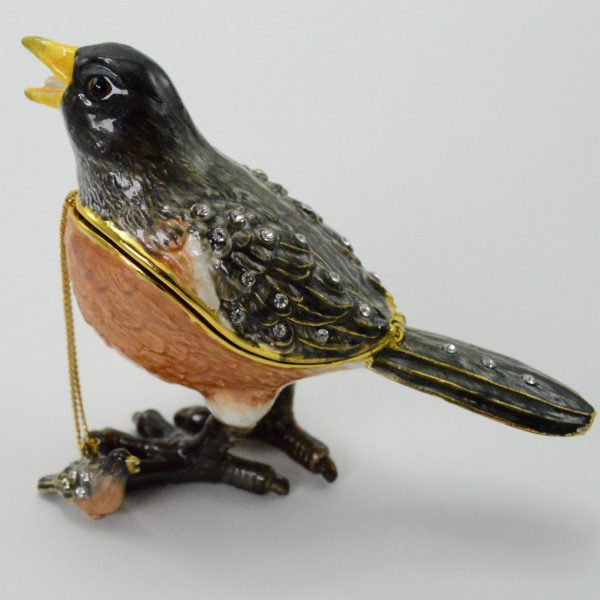 Springtime Robin Jewelry Box and Necklace