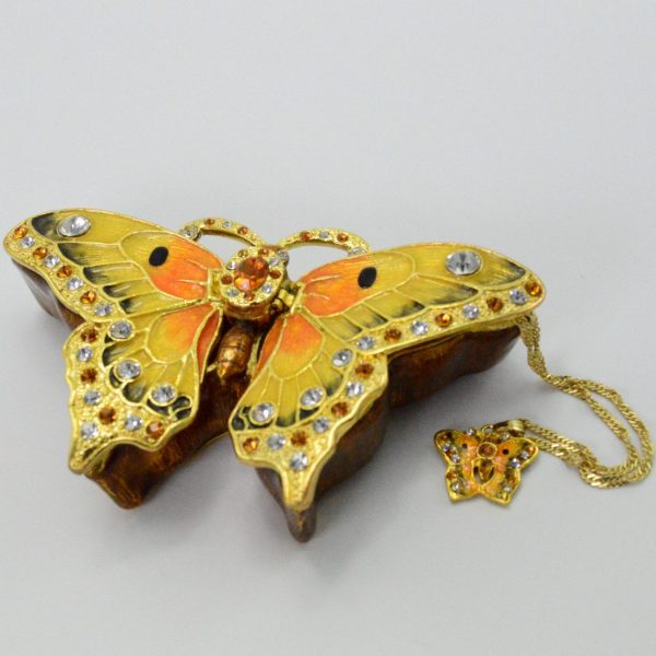 Majestic Butterfly Jewelry Box with Necklace