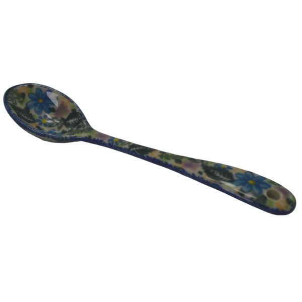 Big spoon with purple and blue flowers