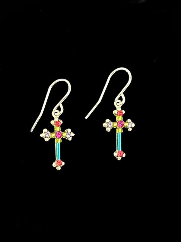 Mosaic Cross Earrings