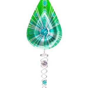 Mini Crystal Aqua Teardrop Spinner