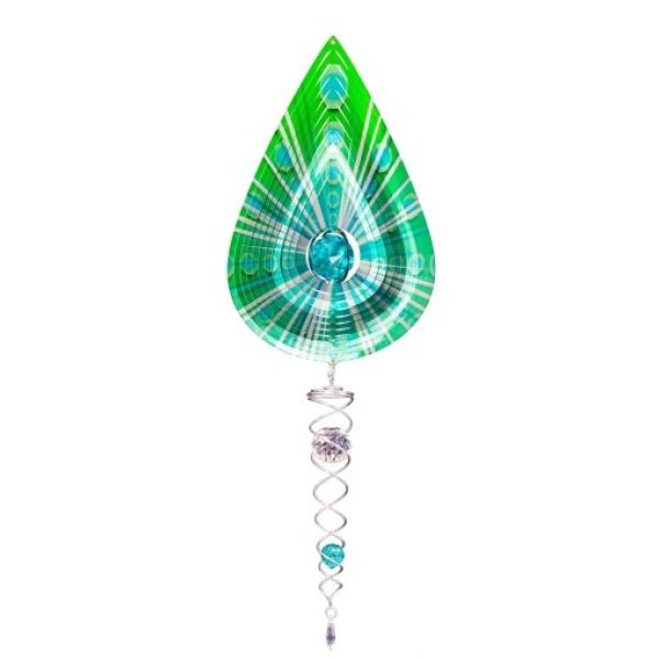 Mini Crystal Aqua Teardrop Spinner