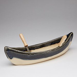 maxwell pottery granite canoe dip pot