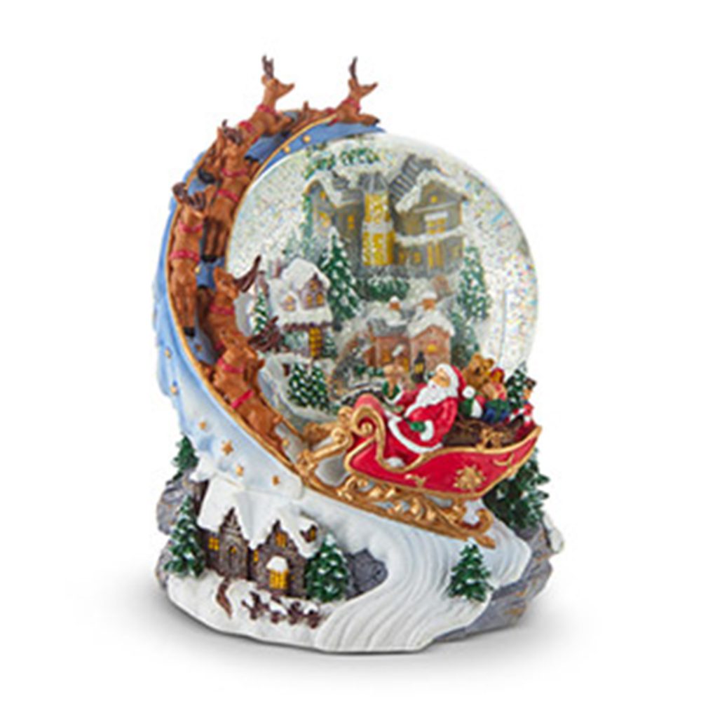 Santa Sleigh Lighted Swirling Glitter Water Globe